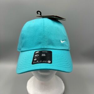 Nike Unstructured Club Cap, Teal Logo Adjustable Hat. Adult M/L, FZ5698-345